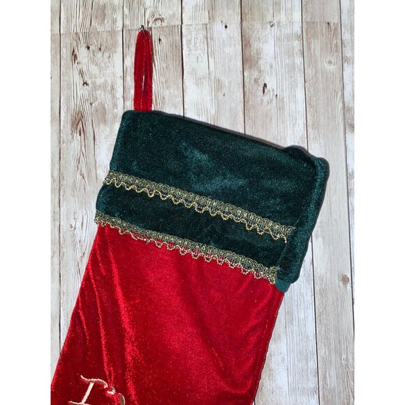 Red Velvet Christmas Stocking With Ive Been Very Very Very Very Good Embroidery - Picture 2 of 6